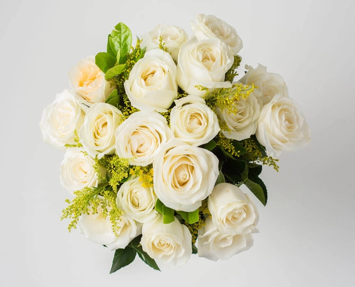 Buquê de 19 Rosas Brancas